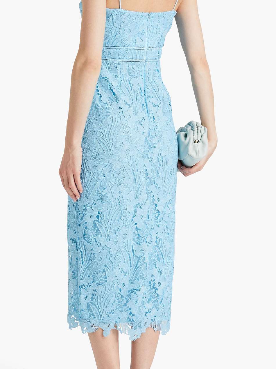 serenity macramé lace midi dress
