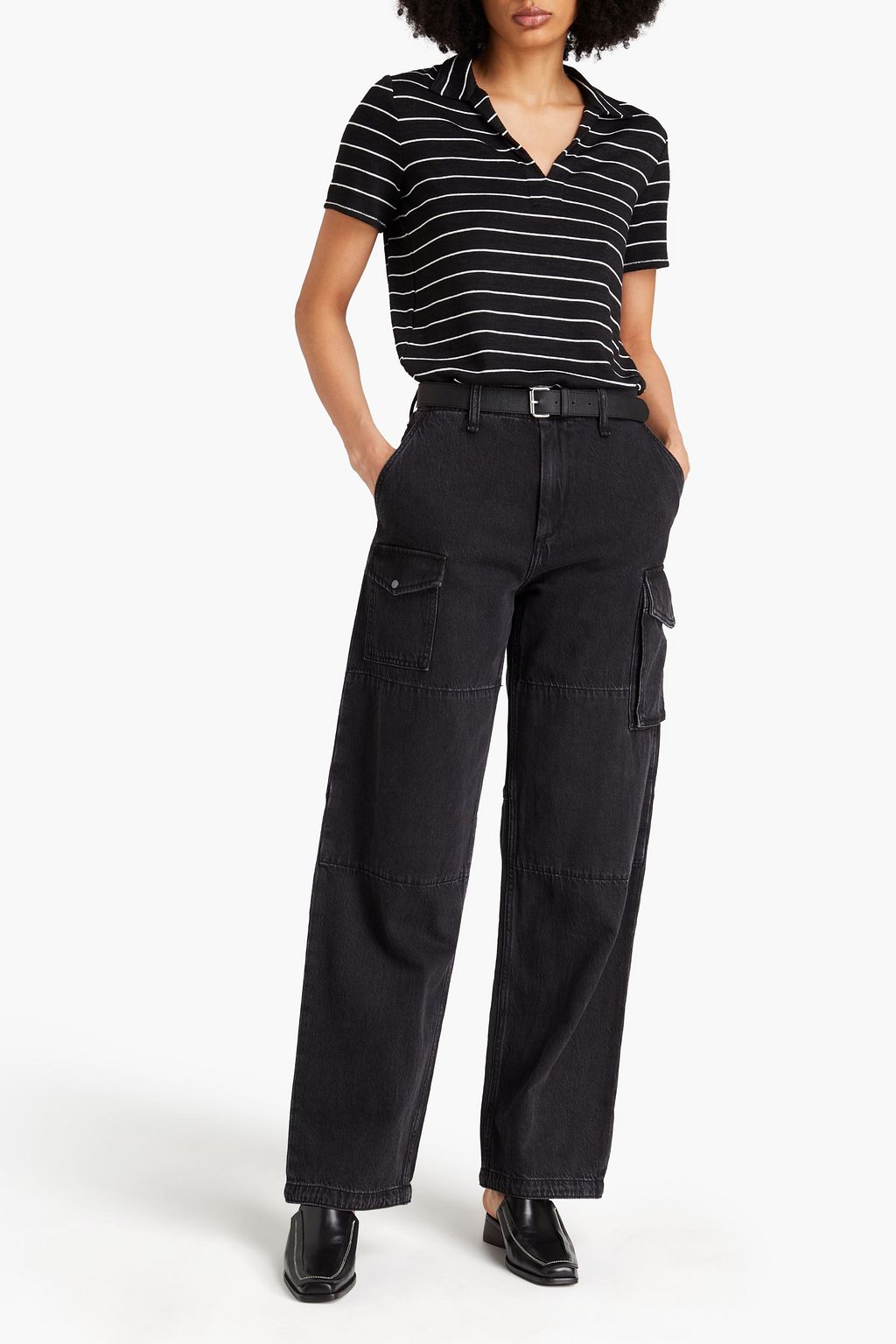 RAG & BONE جينز «نورا» بأرجل واسعة وبخصر عالٍ