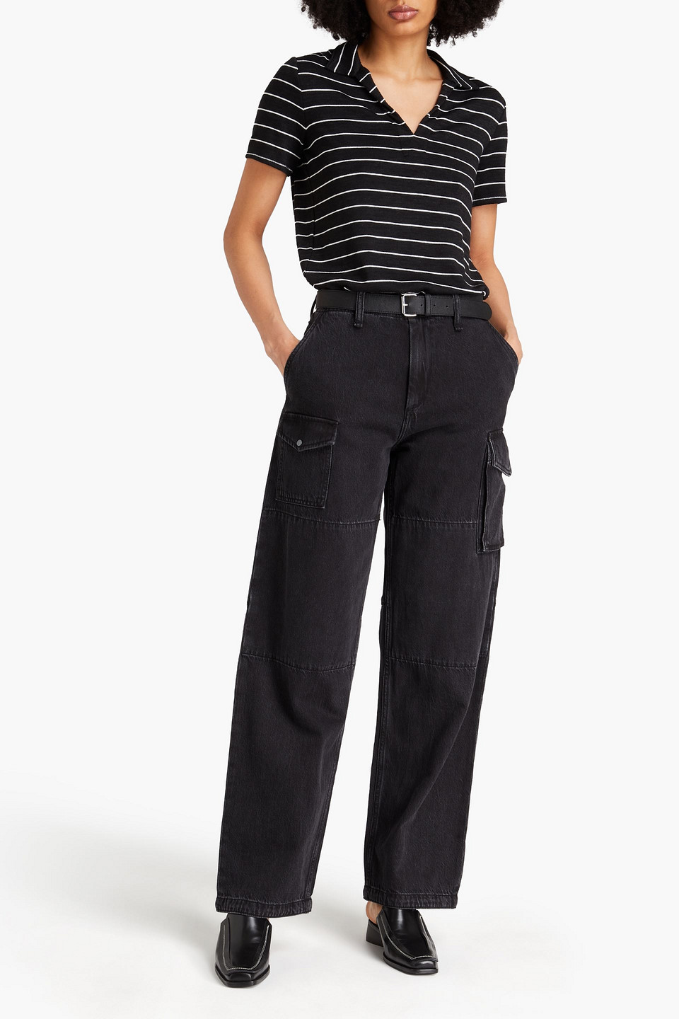 Shop Rag & Bone Nora High-rise Wide-leg Jeans In Black