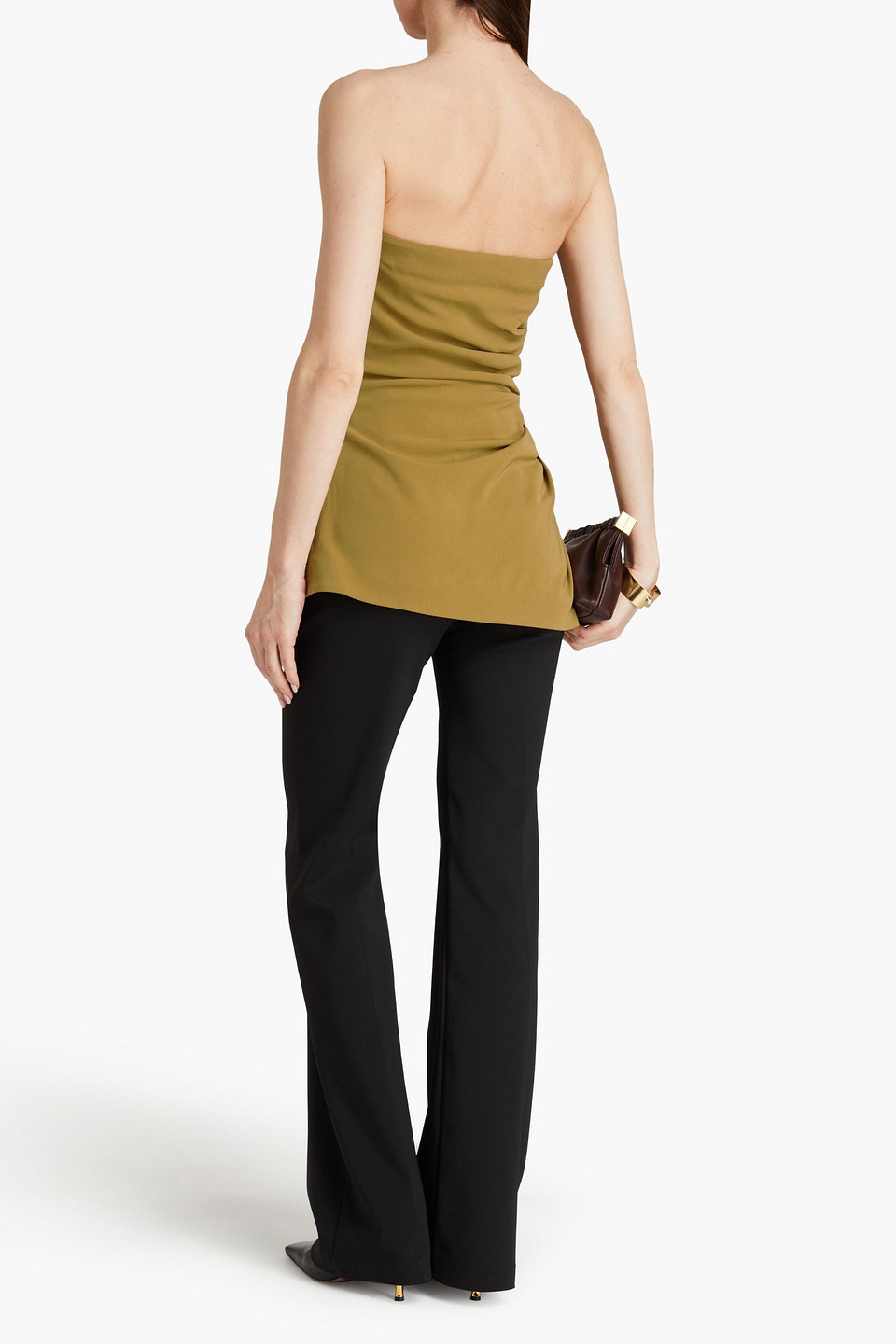 PROENZA SCHOULER STRAPLESS DRAPED CREPE TOP