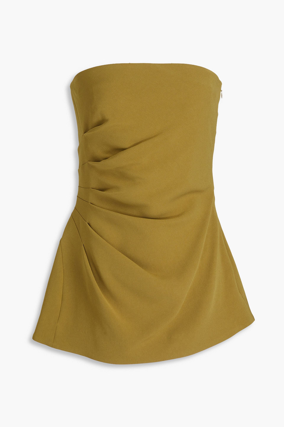 Proenza Schouler Strapless Draped Crepe Top In Army Green