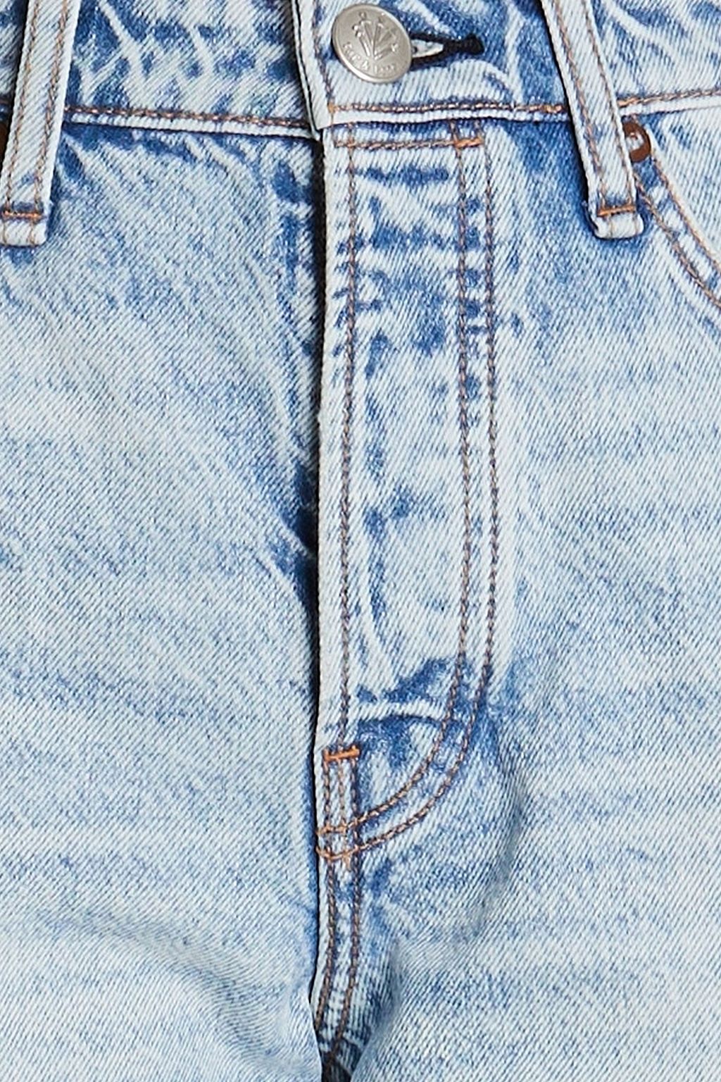 RAG & BONE جينز ’’مايا’’ قصير بأرجل ضيقة وخصر عالٍ بتأثير معتق