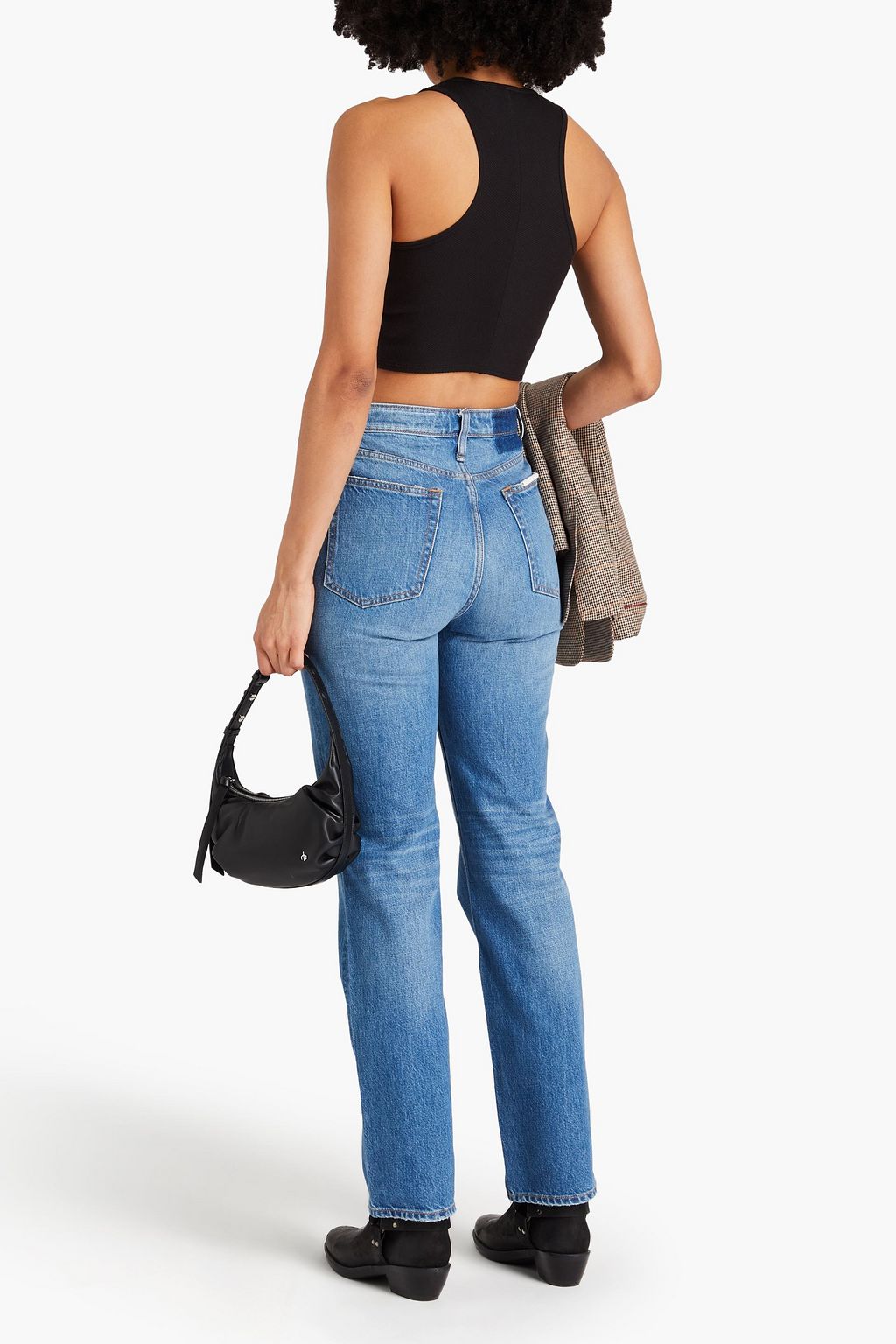 RAG & BONE جينز “أليكس” بأرجل مستقيمة وخصر عالٍ وبتأثير معتق
