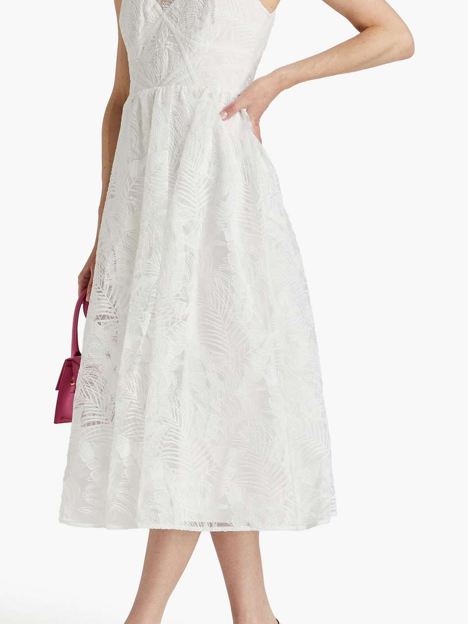 embroidered tulle midi dress