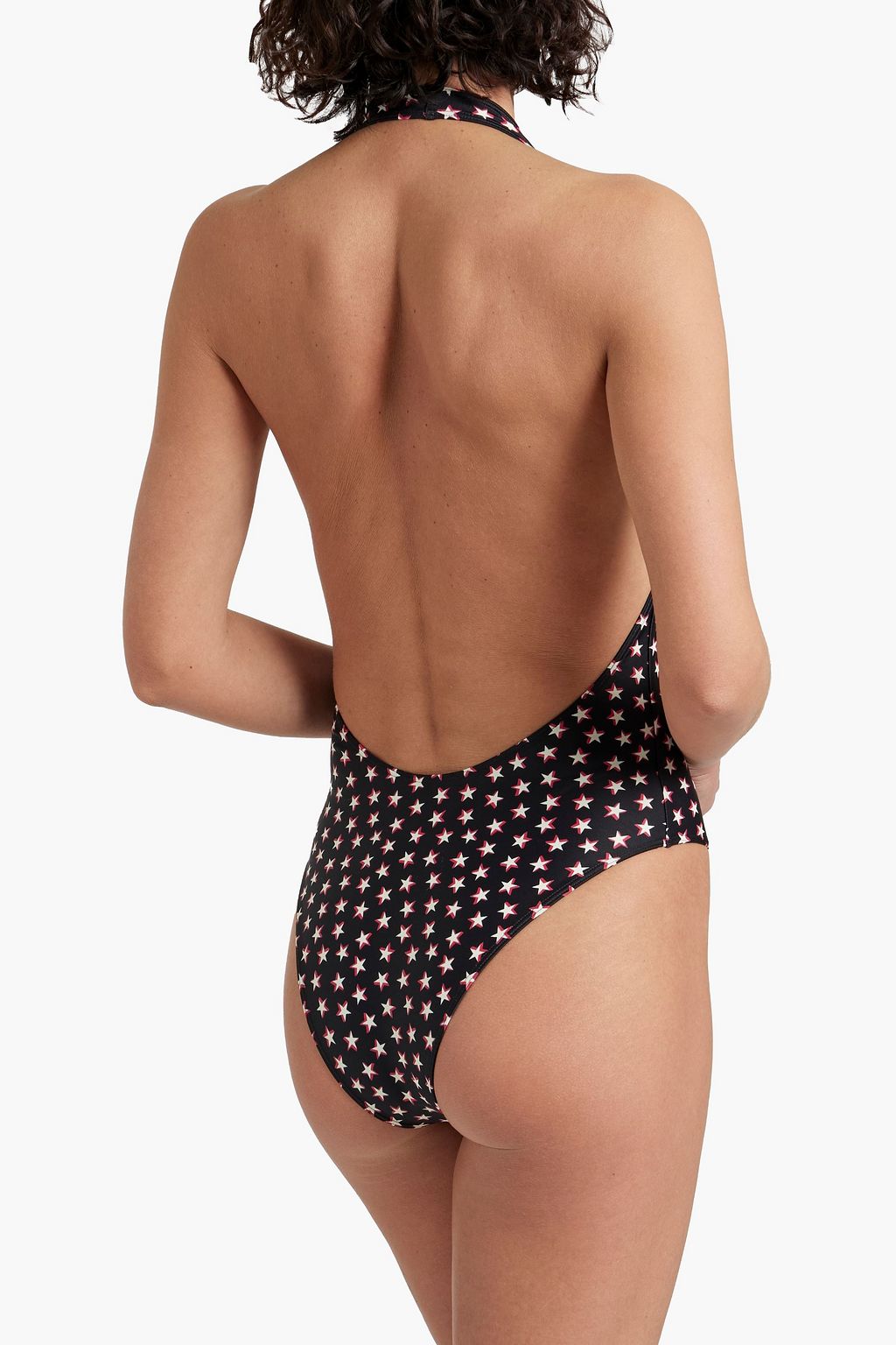SAINT LAURENT Printed halterneck swimsuit