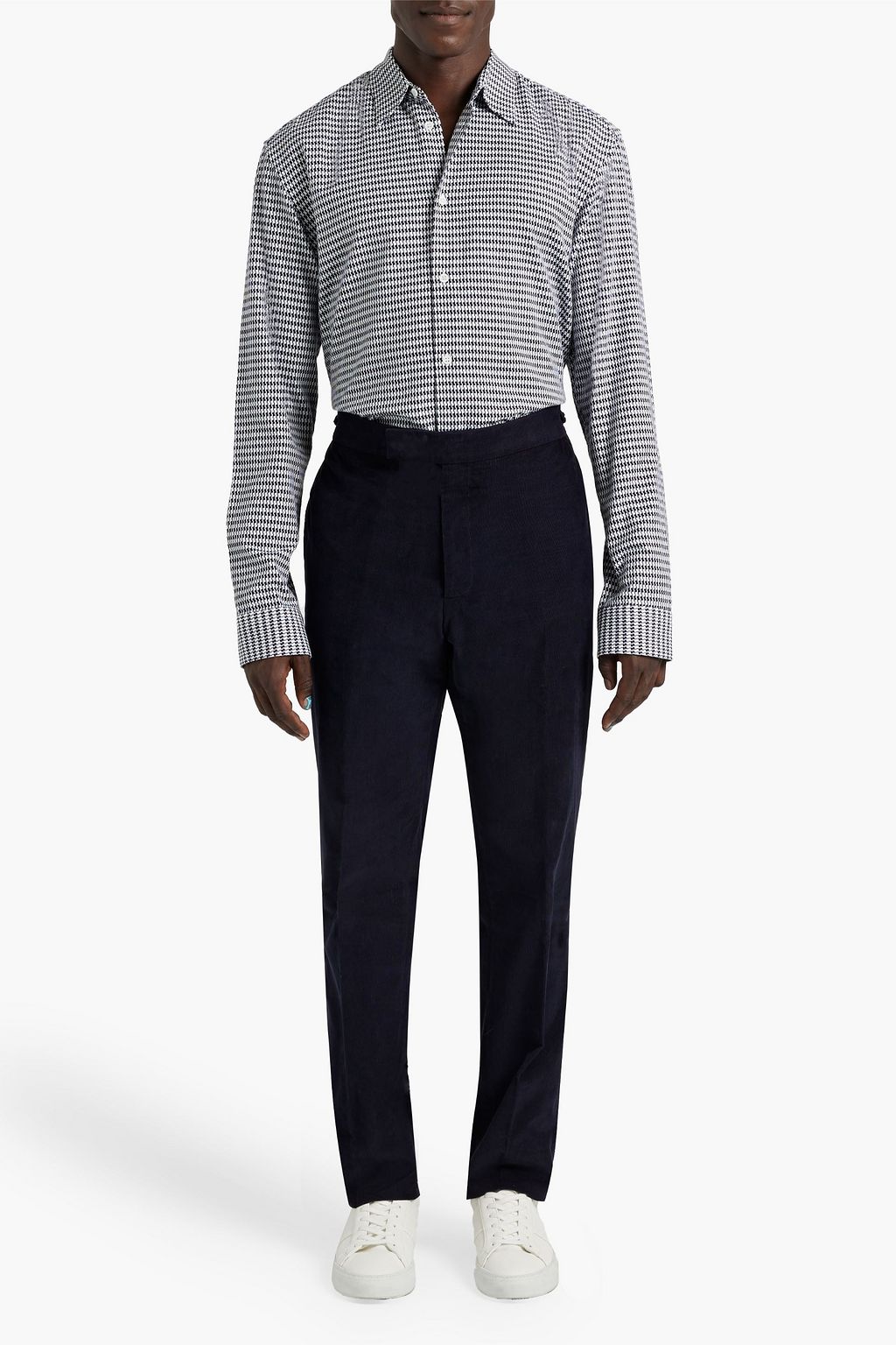 GABRIELA HEARST Quevedo houndstooth cotton-jacquard shirt