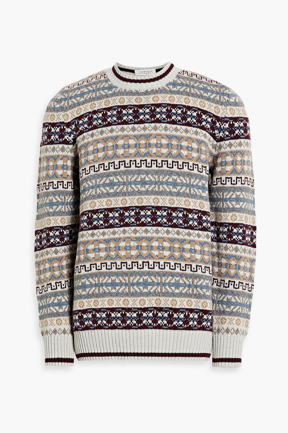 Gabriela Hearst Dylon Jacquard-knit Cashmere Sweater In Mushroom