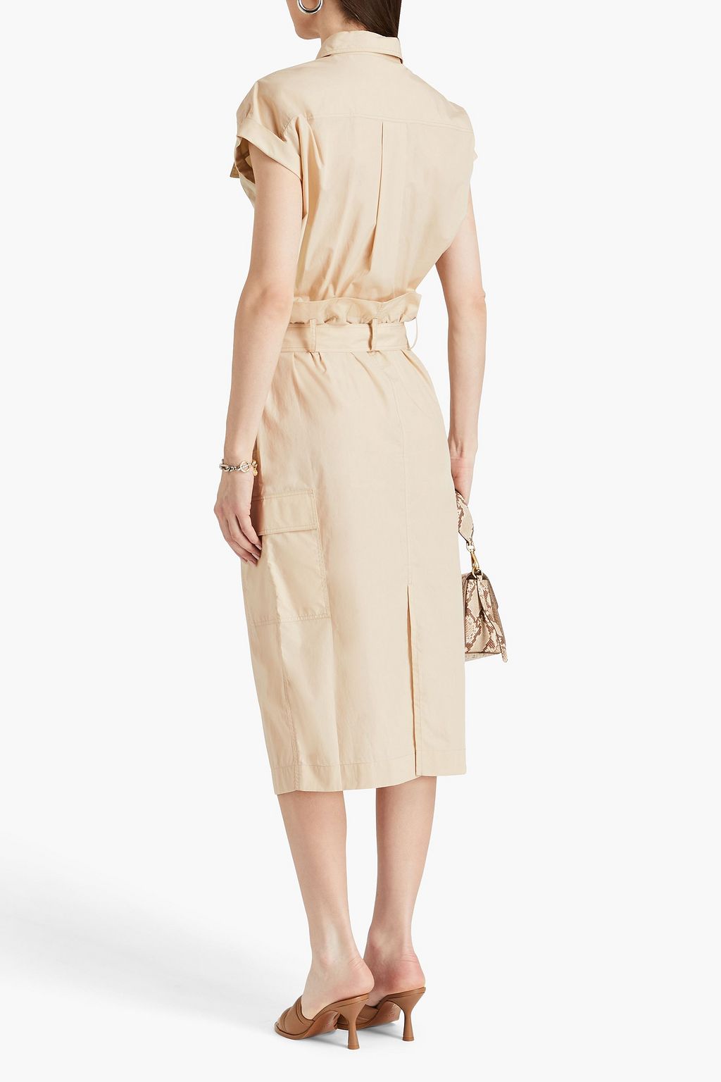 BRUNELLO CUCINELLI Embellished cotton midi shirt dress