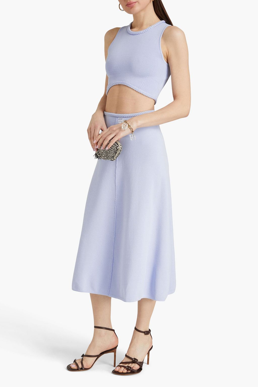 AJE. Petal knitted midi skirt