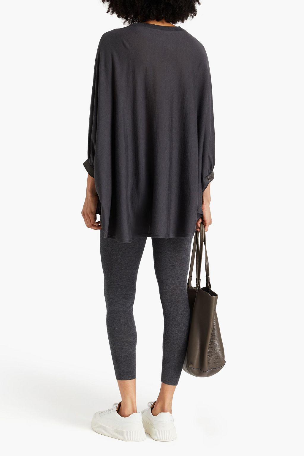 BRUNELLO CUCINELLI ウール&カシミヤ混 チュニック ビーズ付き