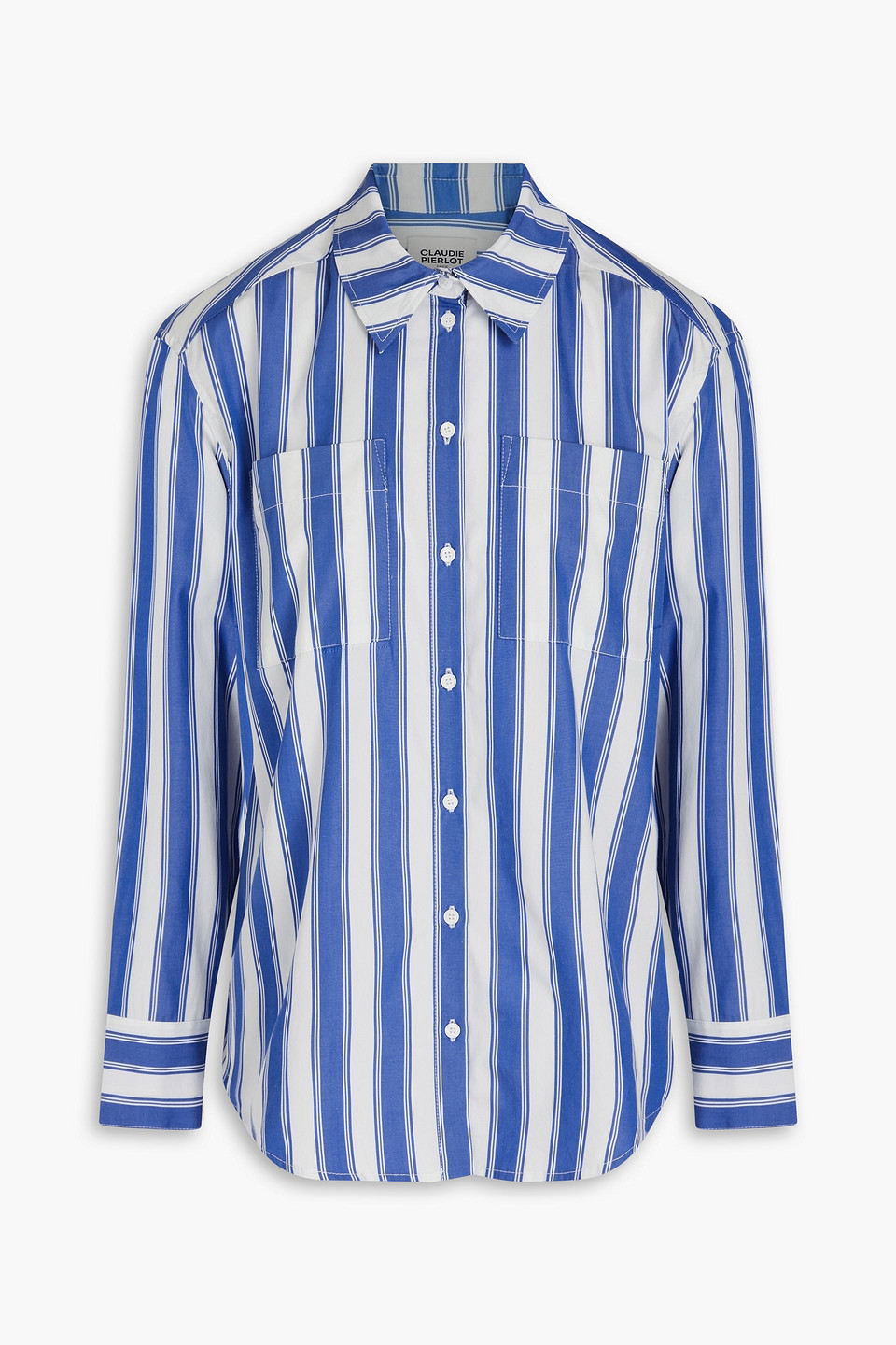 Claudie Pierlot Striped Cotton-poplin Shirt In Multi