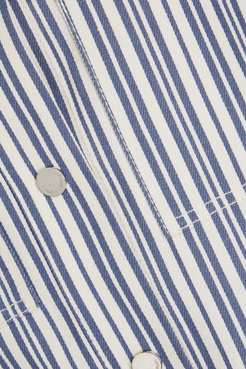 CLAUDIE PIERLOT جاكيت مصنوع من قطن غبردين بتصميم مخطط