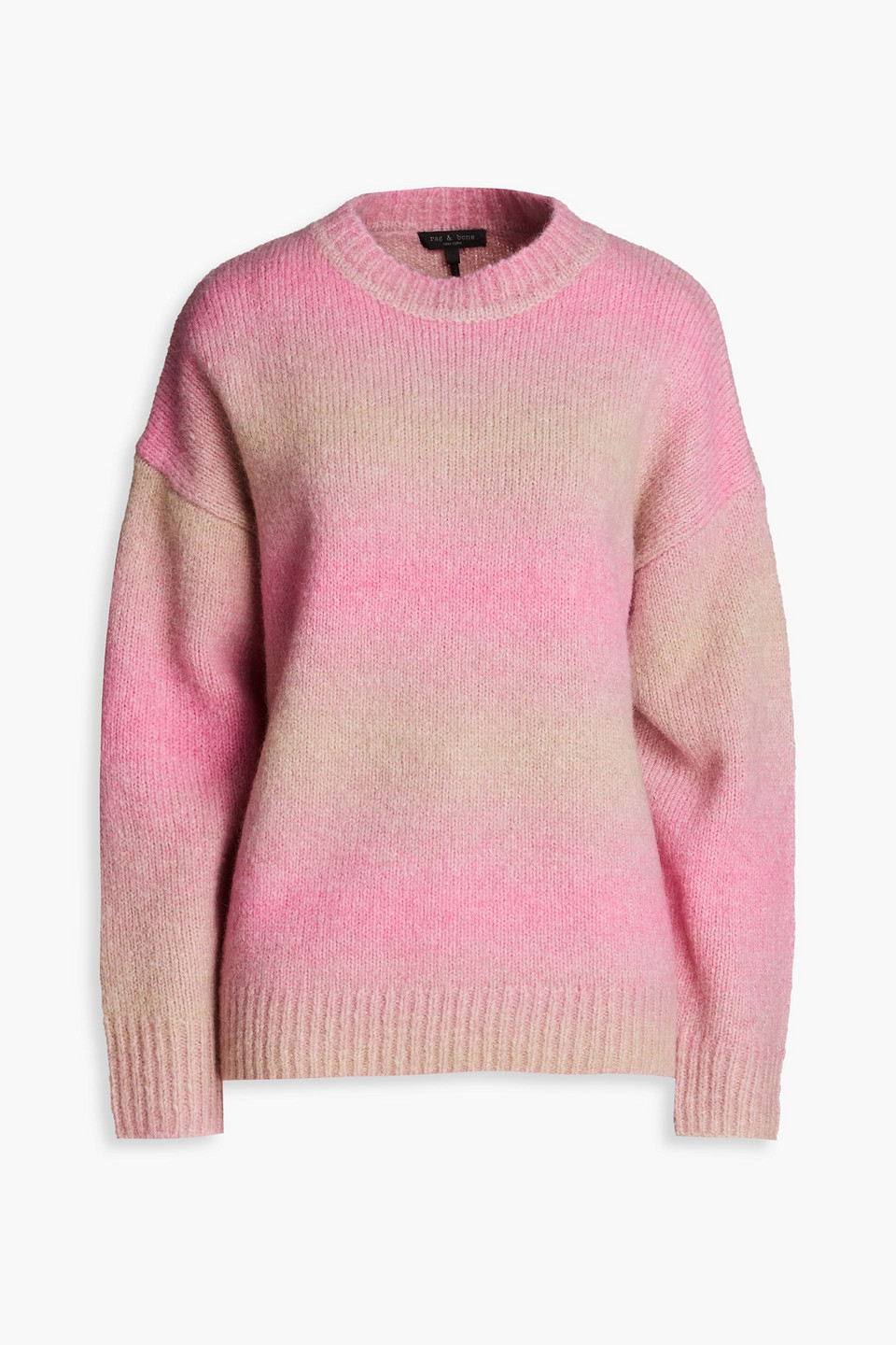 Rag & Bone Womens Long Sleeve Ribbed Trim Crewneck Sweater In Pink