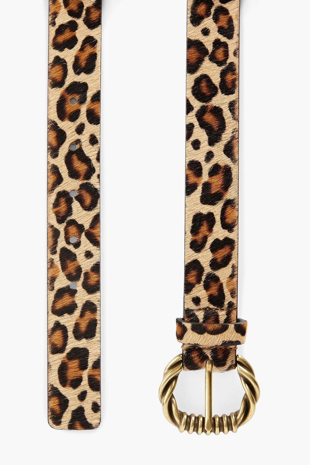 SANDRO Leopard-print calf hair belt