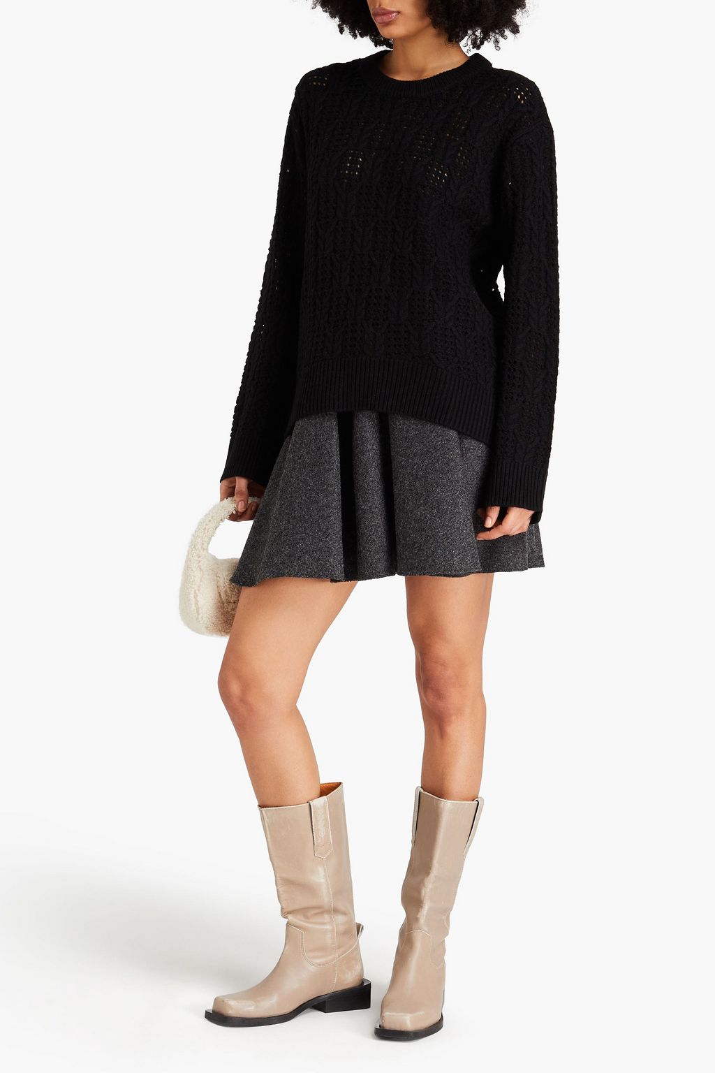 RAG & BONE كنزة رياضية “ديفيا” مصنوعة من الصوف بحبكة مجدولة
