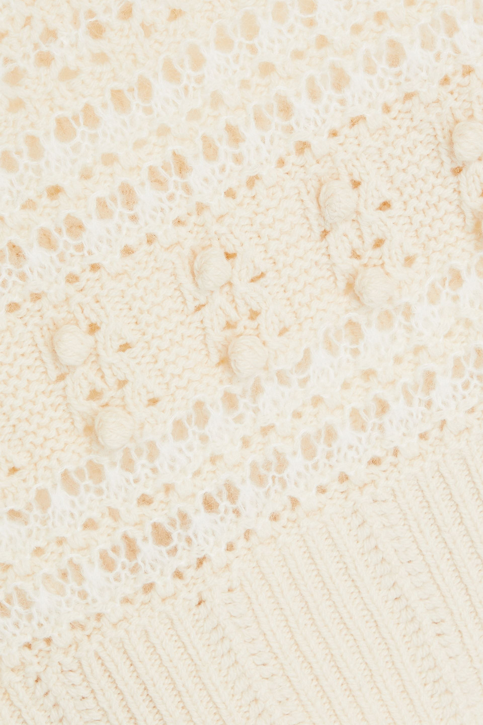 Rag & Bone Womens Wool Crochet Trim Crewneck Sweater In Ivory