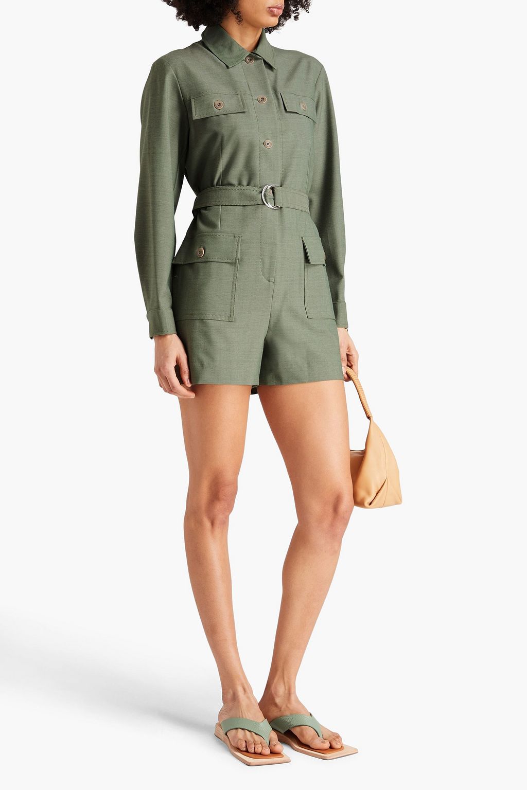 CLAUDIE PIERLOT بلاي سوت مصنوع من التويل ومزود بحزام