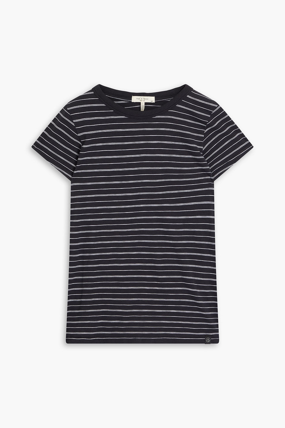 Rag & Bone The Striped Baby Tee In Black