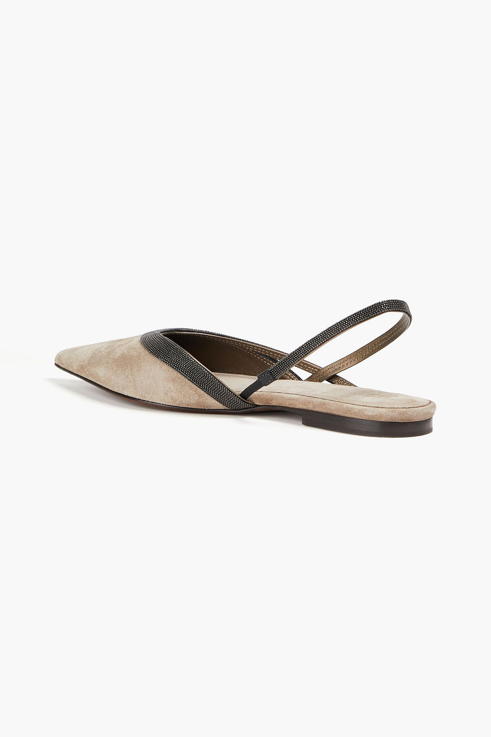 Brunello Cucinelli Woman Ballet Flats Dove Grey Size 9 Soft Leather In Mushroom