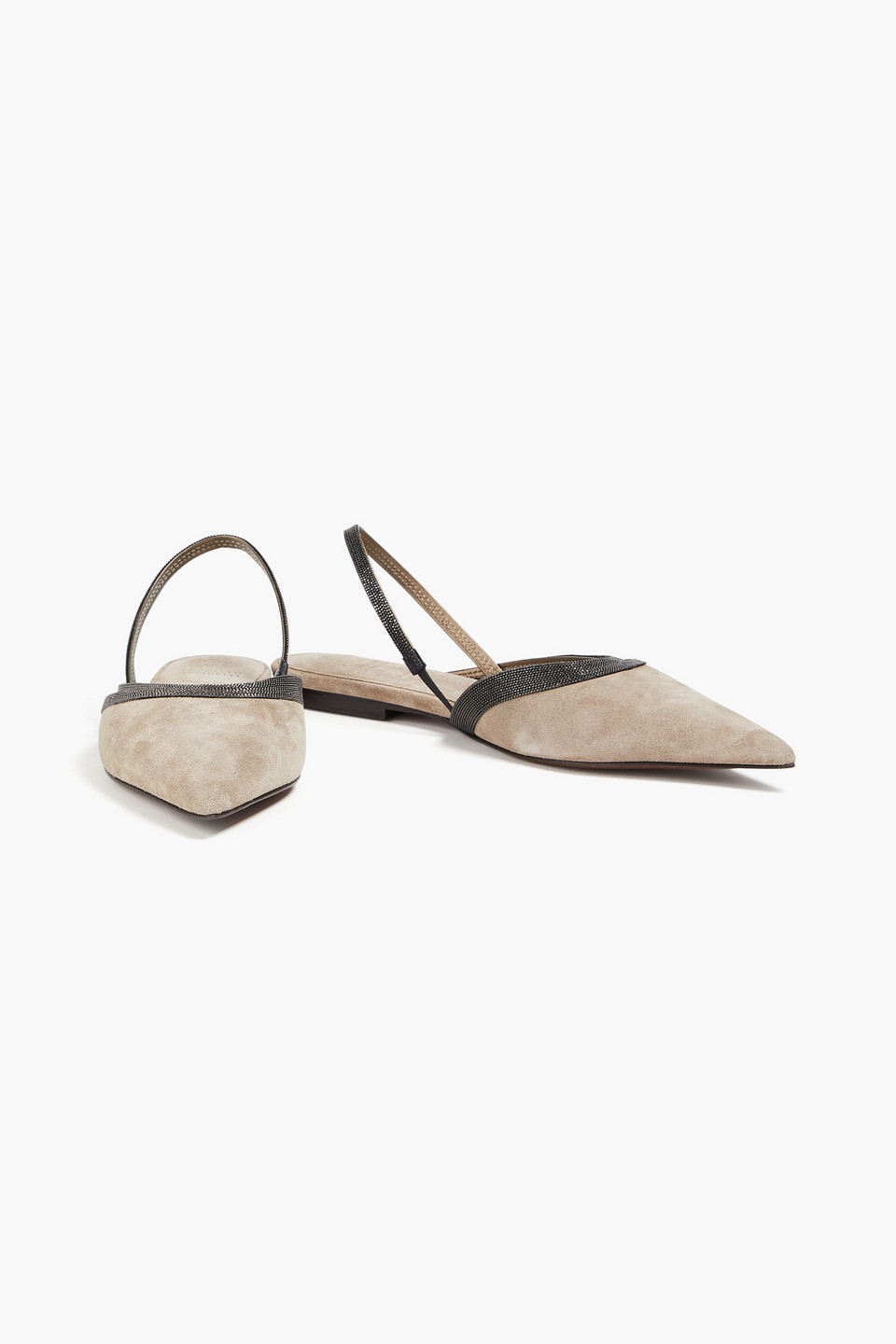 Brunello Cucinelli Woman Ballet Flats Dove Grey Size 9 Soft Leather In Mushroom