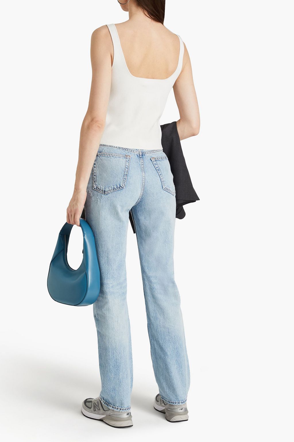 RAG & BONE جينز “أليكس” بأرجل مستقيمة وخصر عالٍ وبتأثير معتق