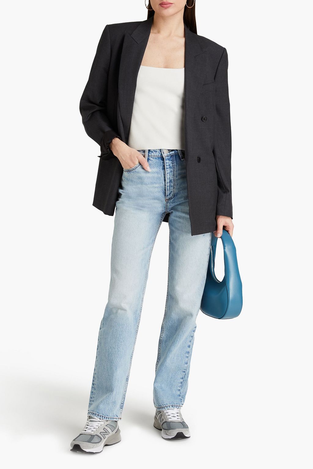 RAG & BONE جينز “أليكس” بأرجل مستقيمة وخصر عالٍ وبتأثير معتق