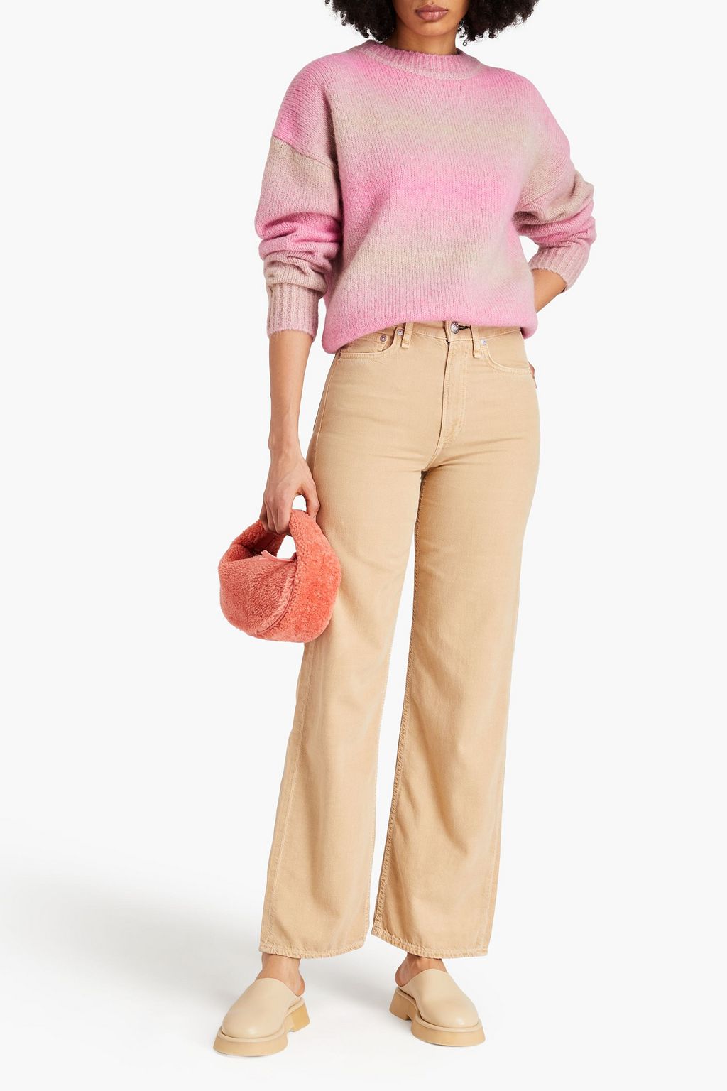 RAG & BONE جينز ’’لوغان’’ بأرجل واسعة وبخصر عالٍ