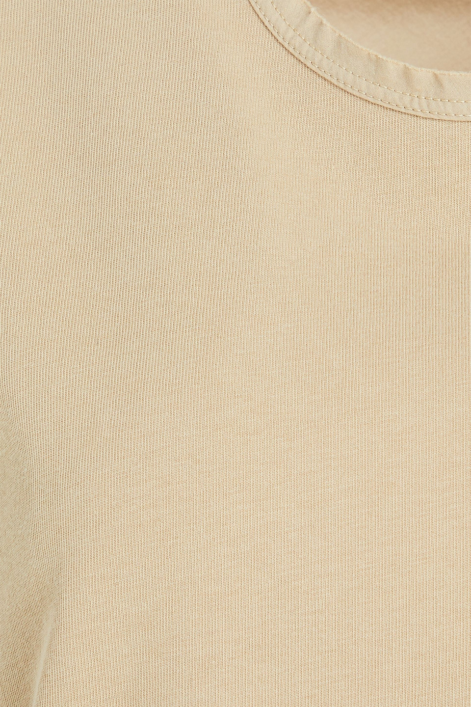 Rag & Bone Poplin-trimmed Cotton-jersey Top In Beige
