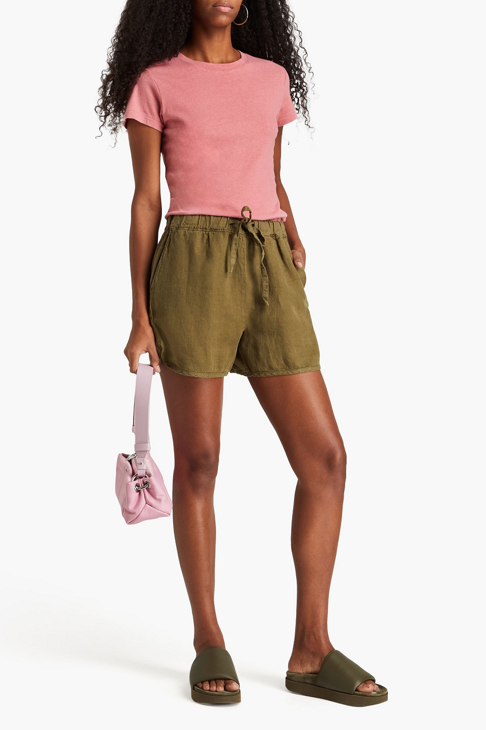 Alex Mill Prospect Linen And Cotton-blend T-shirt In Antique Rose