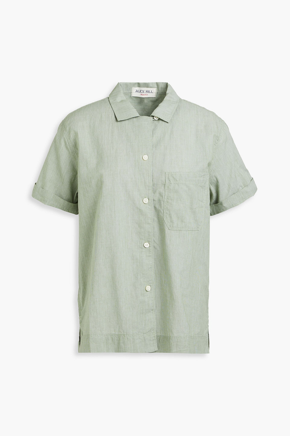 Alex Mill Maddie Cotton-chambray Shirt In Leaf Green