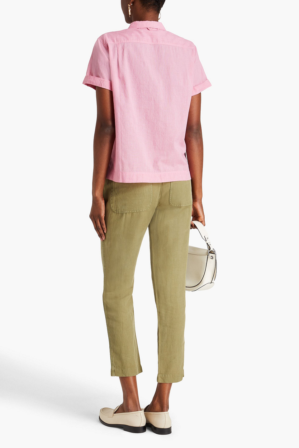 Shop Alex Mill Maddie Cotton-chambray Shirt In Baby Pink