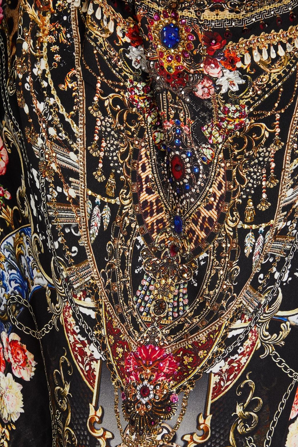 CAMILLA Embellished printed silk crepe de chine maxi dress