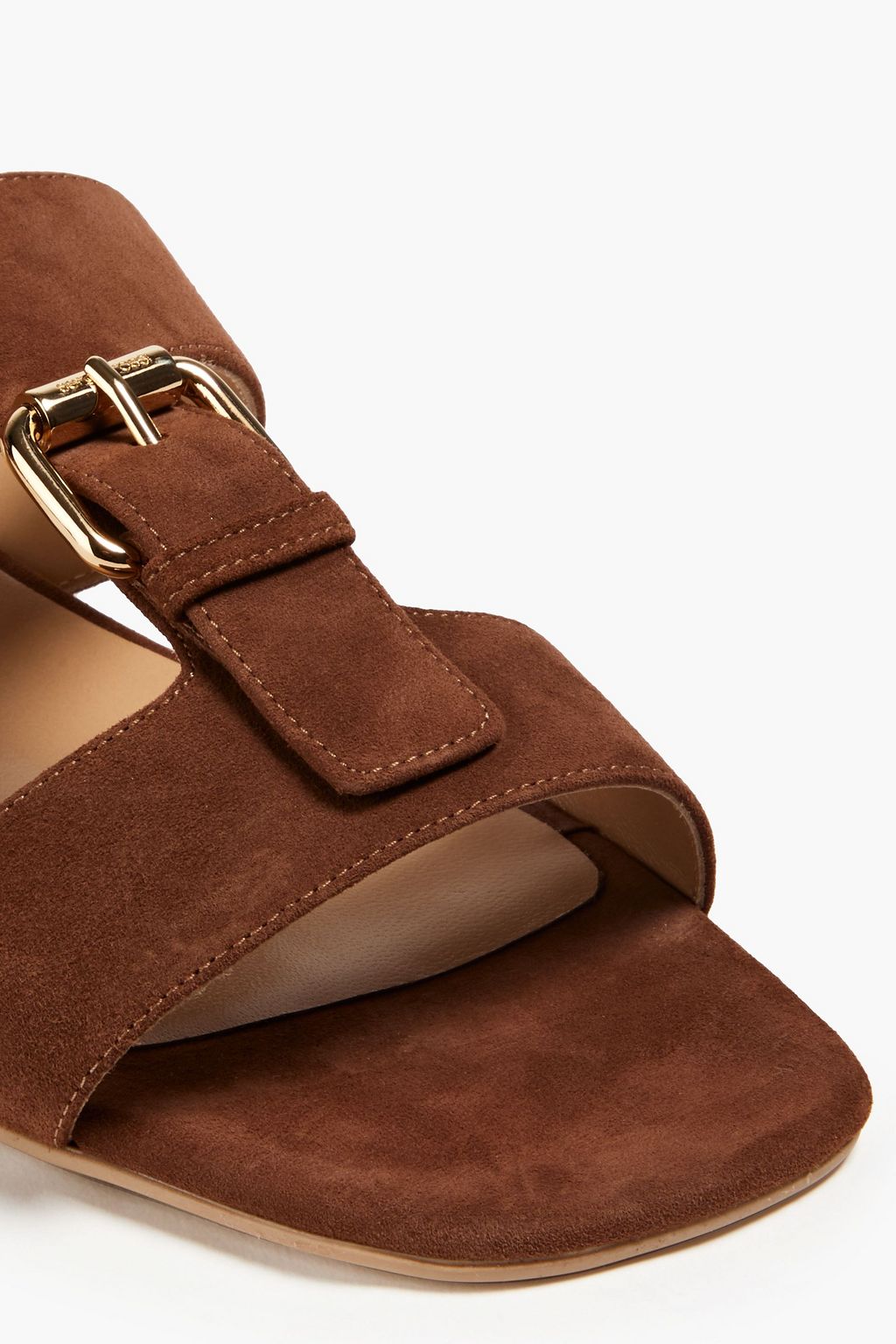 SERGIO ROSSI Buckled suede slides