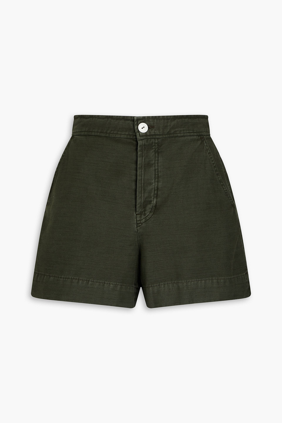 Alex Mill Alessandrs Slub Cotton Shorts In Forest Green