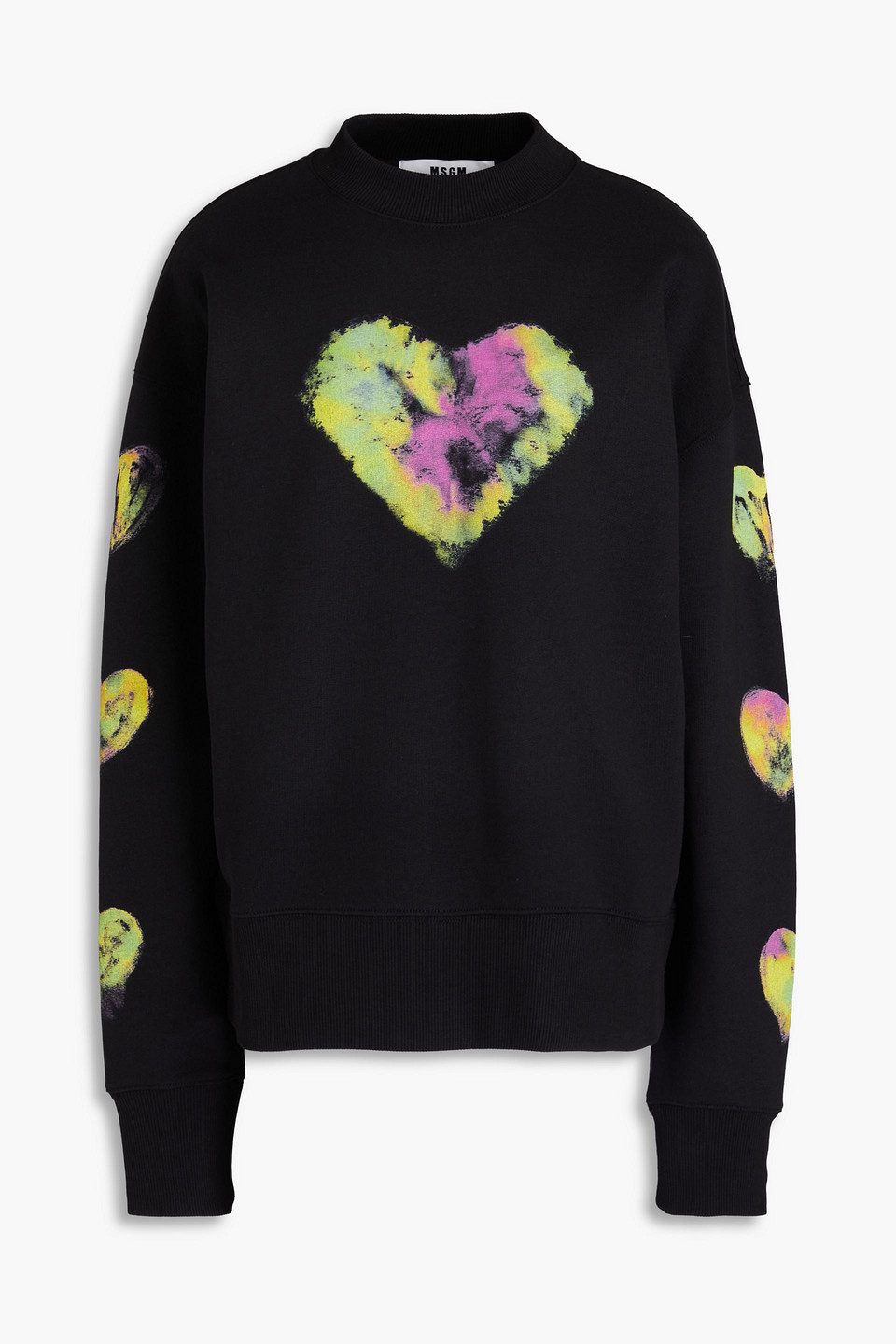 MSGM - Printed French cotton-terry sweatshirt - Black - L