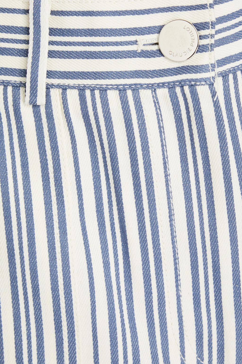 CLAUDIE PIERLOT شورت مصنوع من الدنيم بتصميم مخطط