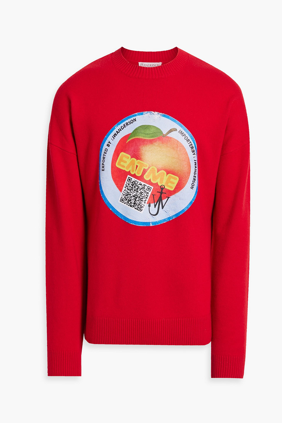 Jw Anderson Printed Knitted Sweater In Red