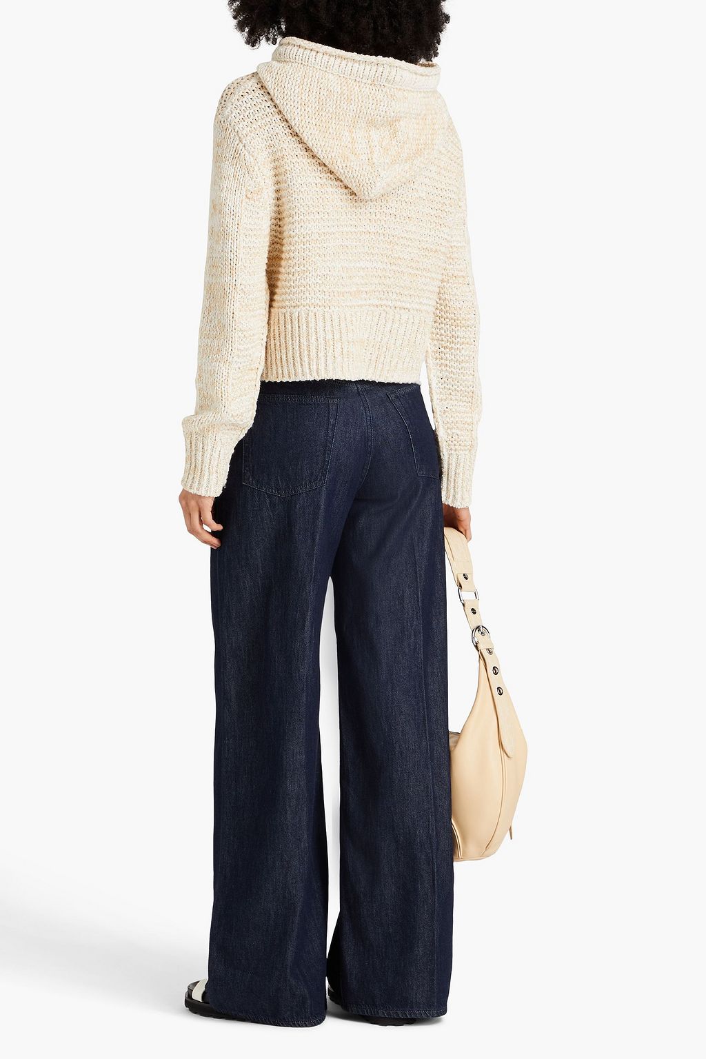 RAG & BONE كنزة هودي ’’جاكي’’ قصيرة مصنوعة من مزيج الكتّان