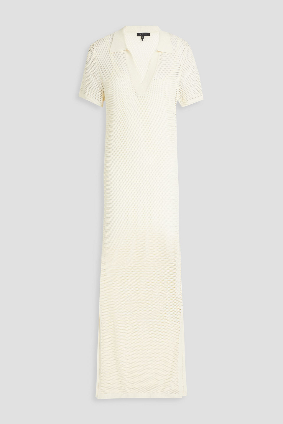 Rag & Bone Leah Open-knit Maxi Dress In Ivory