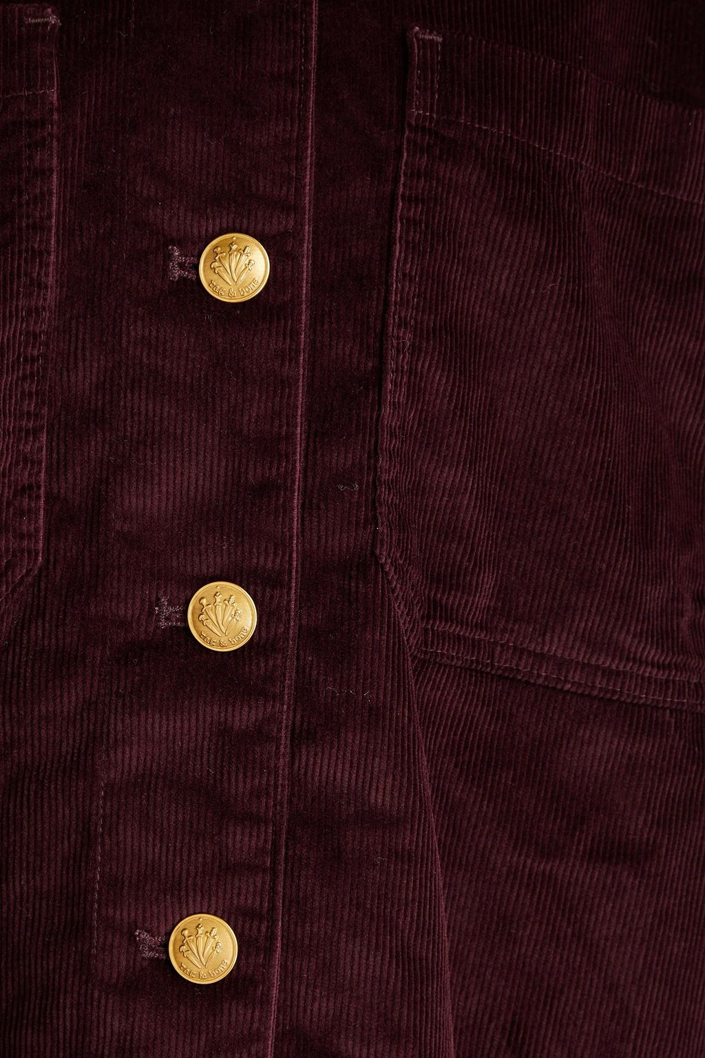 RAG & BONE قميص ’’لوري’’ من المخمل المضلّع المصنوع من مزيج من القطن