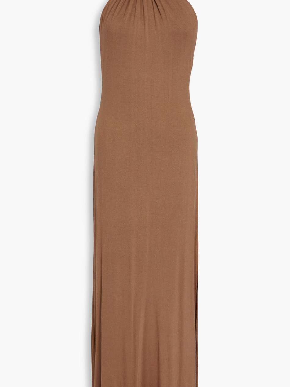 amaya twist-front jersey maxi dress