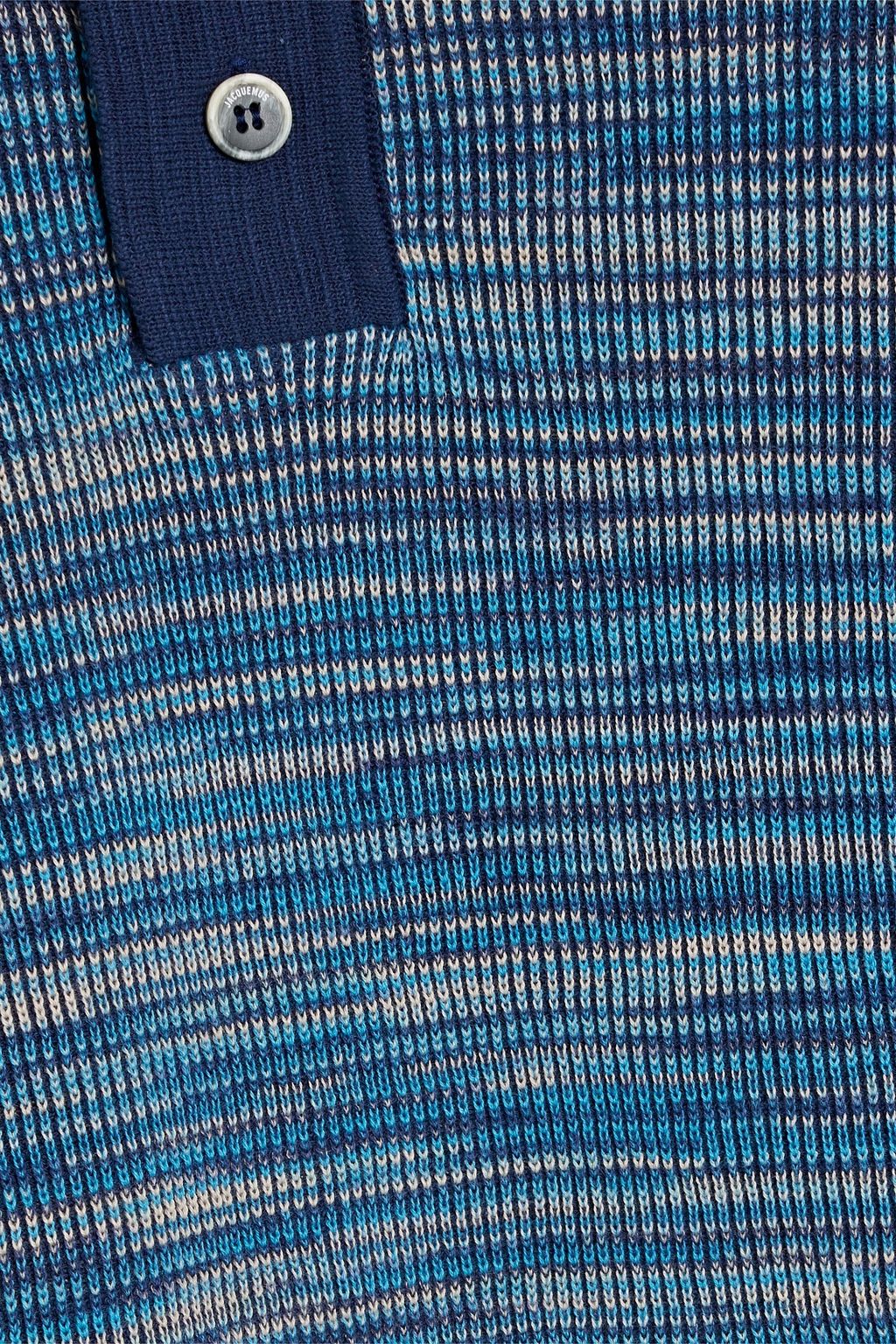JACQUEMUS Space-dyed ribbed cotton and merino wool-blend polo shirt