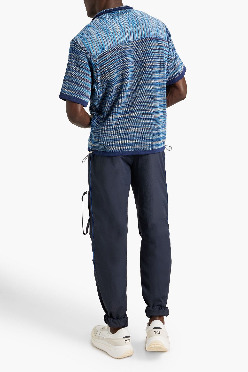 JACQUEMUS Space-dyed ribbed cotton and merino wool-blend polo shirt