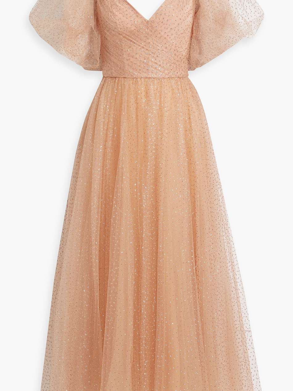 glittered tulle midi dress