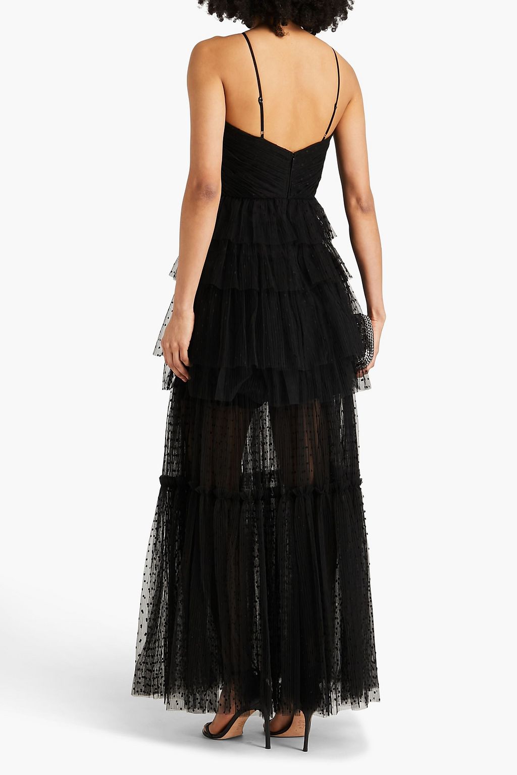 ZAC POSEN Tiered point d'esprit gown