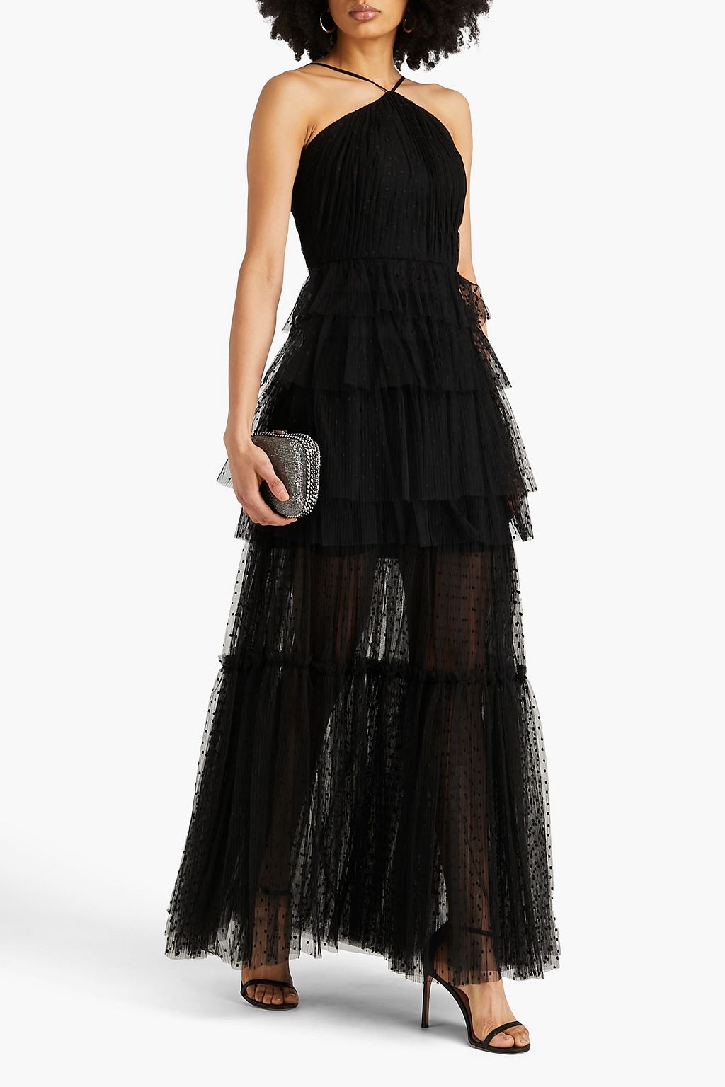 ZAC POSEN Tiered point d'esprit gown