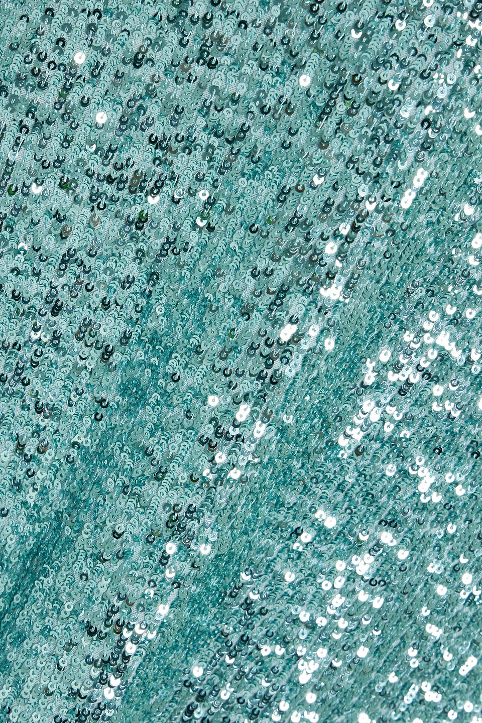 Monique Lhuillier Sequin-embellished Ruched Midi Cocktail Dress In Turquoise