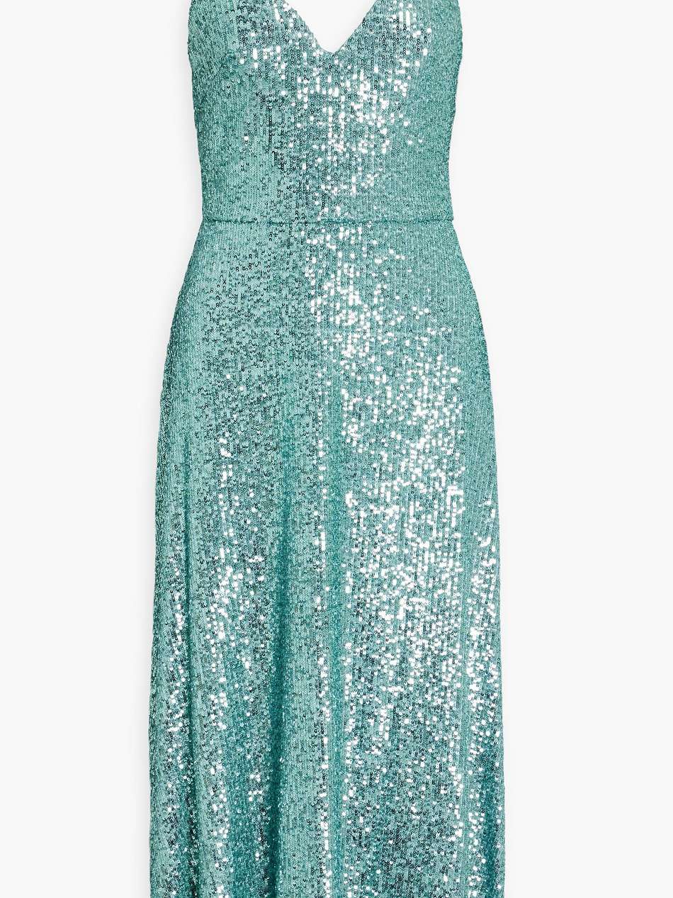 sequined stretch-tulle midi dress
