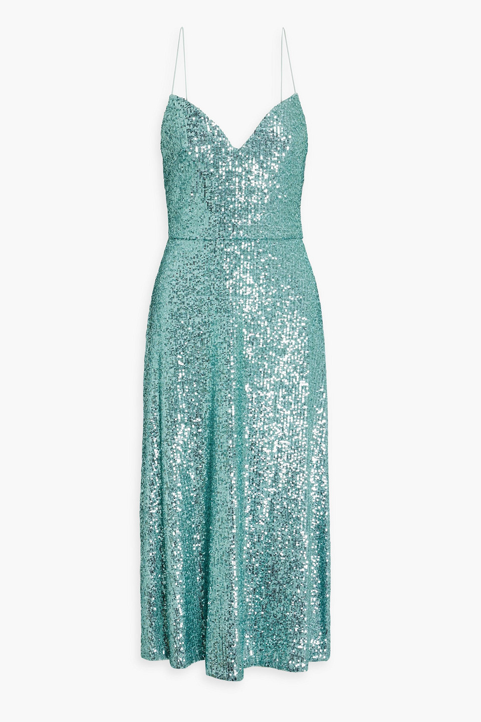 Sequined stretch-tulle midi dress