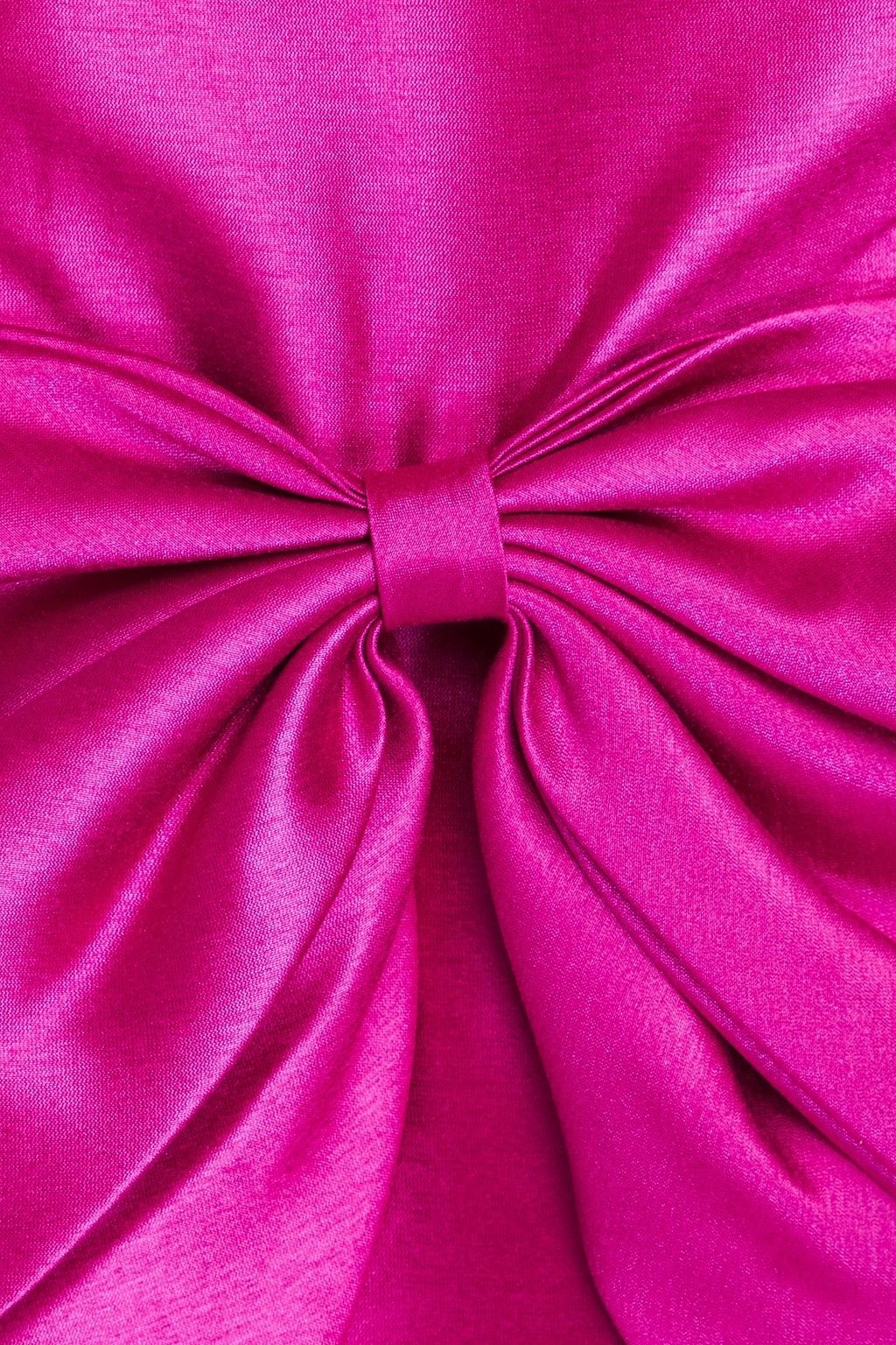 ZAC POSEN فستان متوسط الطول بدون حمالات مصنوع من ساتان دوشيس ومزين بربطة على شكل فراشة